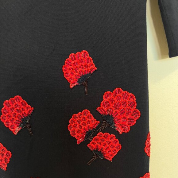 TORY BURCH Etta Blue Wool Blend Bead & Sequin Embellished Mini Dress Women Sz S - Picture 3 of 6